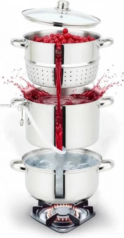 Extractor de suc Klausberg KB 9032, 28 cm, 8 litri, 4 piese, pentru plite cu inducție, din oțel inoxidabil