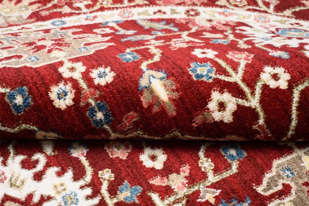 Covorul roșu rotund în stil vintage Lăţime: 100 cm