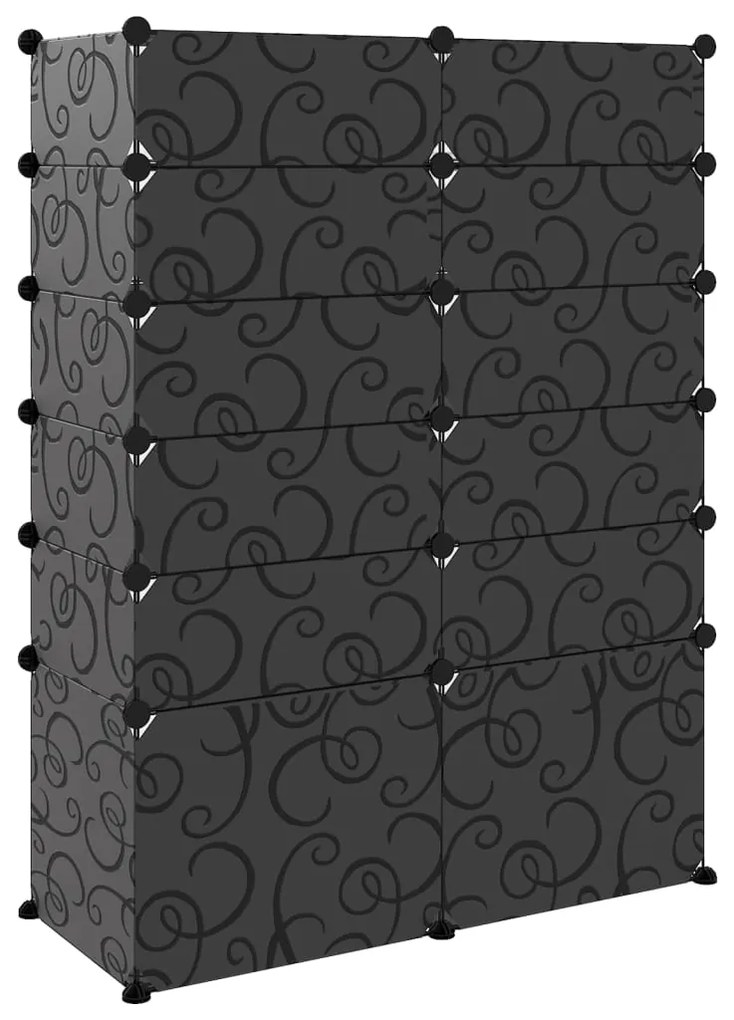 Suport de pantofi, negru, 94x37x125 cm, PP 1, 94 x 37 x 125 cm, Negru, Negru, 94 x 37 x 125 cm