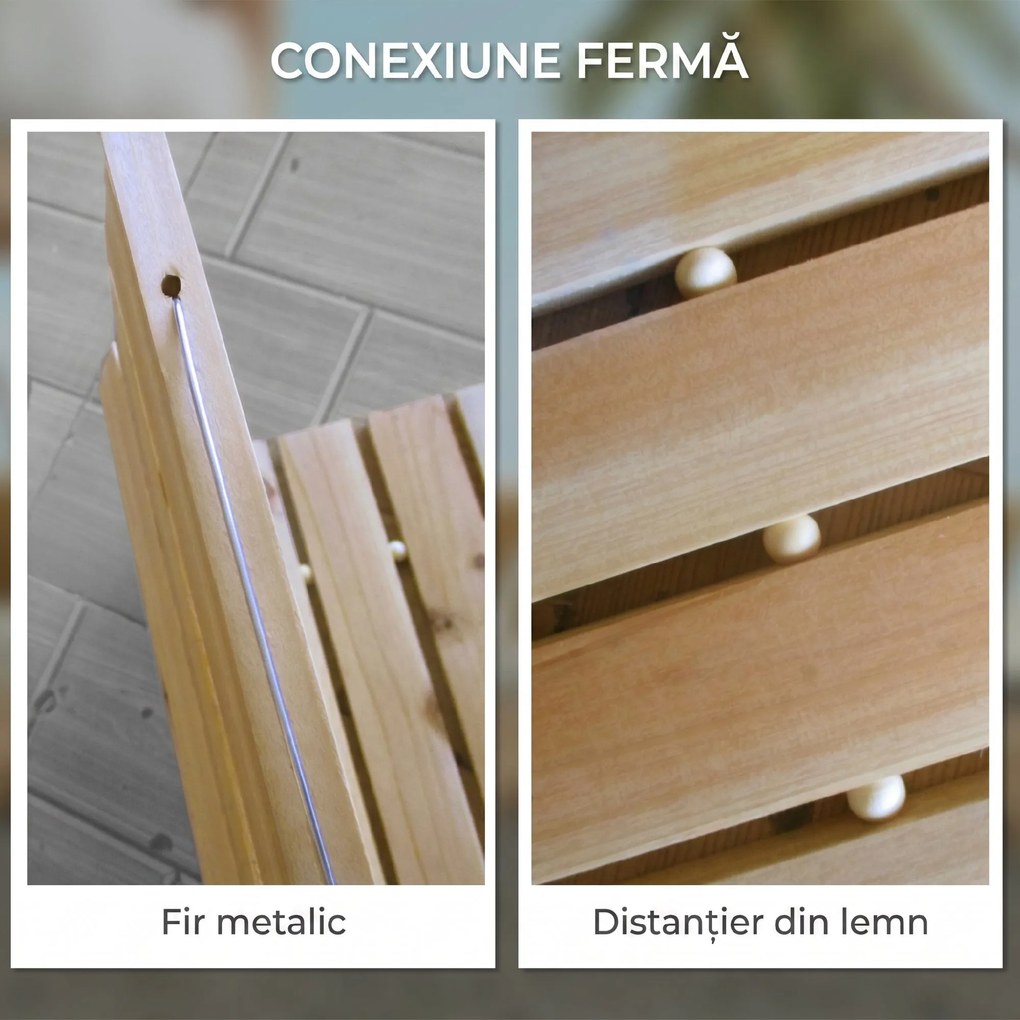 Outsunny Covor de Grădină din Lemn 120 x 38 cm | Cărare Arrotolabilă pentru Spații Exterioare | Covor Decorativ și Rezistent pentru Grădină, Plajă, Nunți sau Petreceri | Aosom Romania