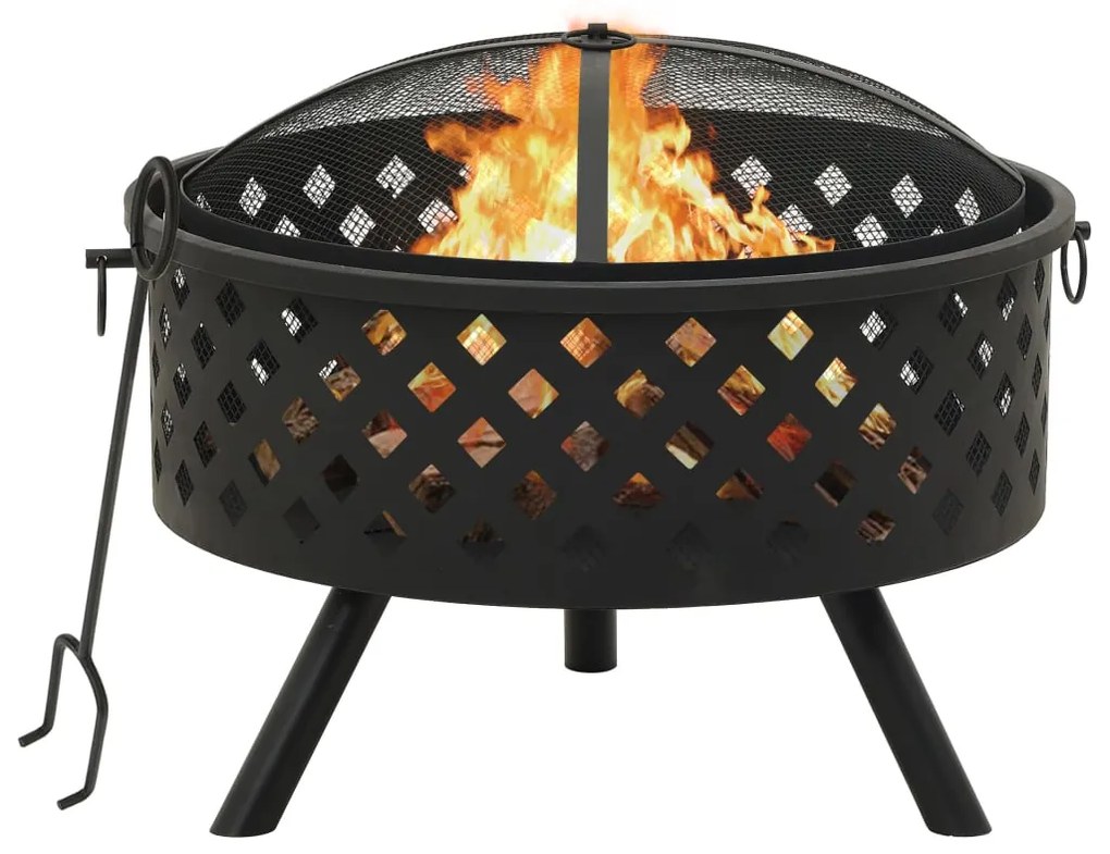 311890 vidaXL Vatră de foc cu vătrai 68 cm oțel XXL