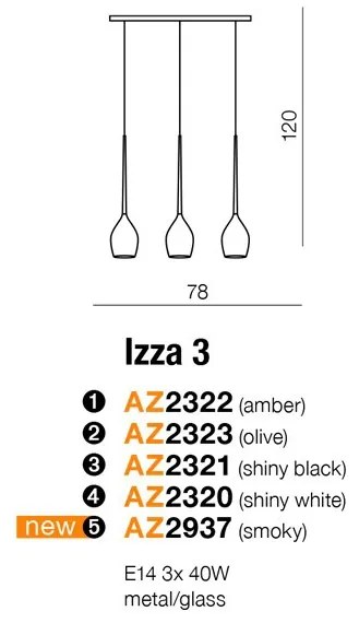 Lustra moderna Izza 3 fumurie ZZ AZ2937