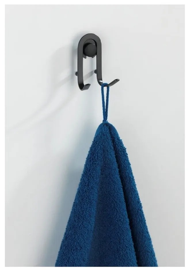 Set 2 cârlige de perete Wenko Classic Plus, negru