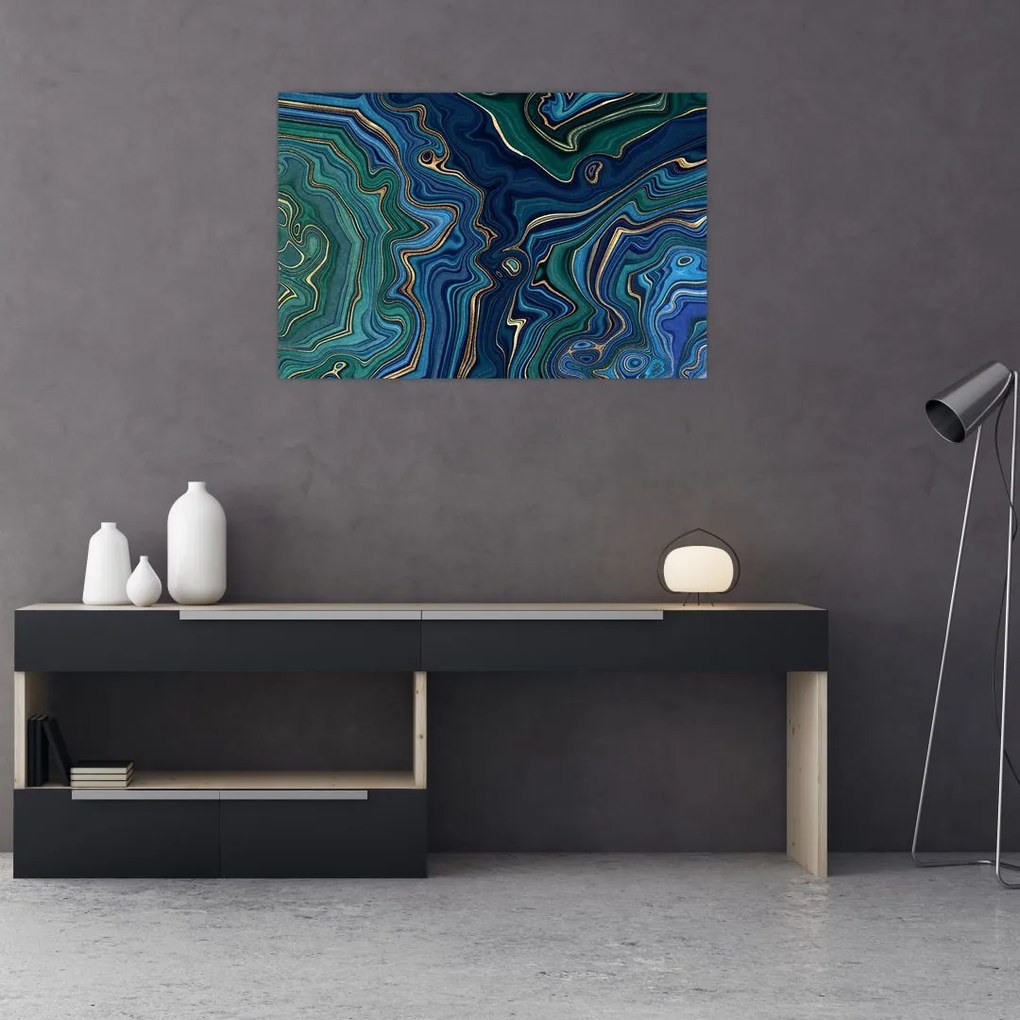 Tablou - Marmură verde- albastru (90x60 cm)