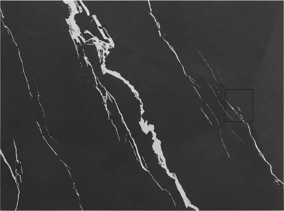Cadita dus dreptunghiulara negru imitatie marmura Carrara Rea Magnum 90x120 cm