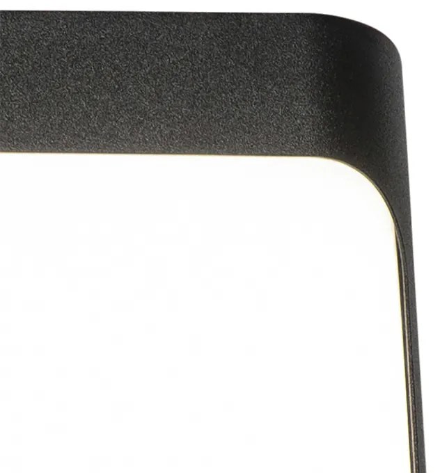 Aplică neagră cu LED inclus IP44 cu senzor de mișcare - Khuvan