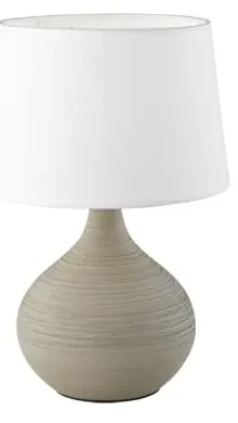 Veioză din ceramică și pânză Trio Martin, înălțime 29 cm, alb-taupe