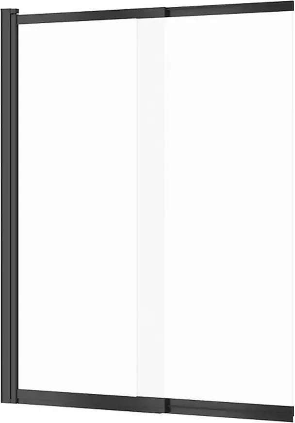 Paravan de cada culisant Cersanit Larga 115x140 cm sticla 5 mm negru