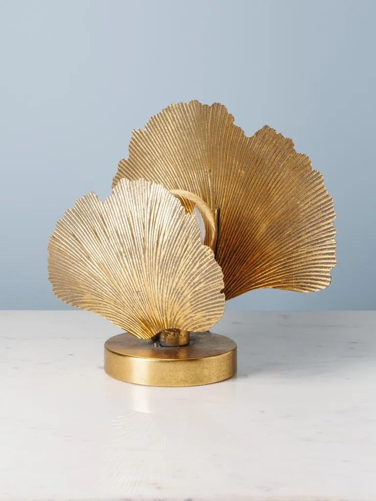 Lampa de masa, auriu, din metal, Ginkgo Leaves