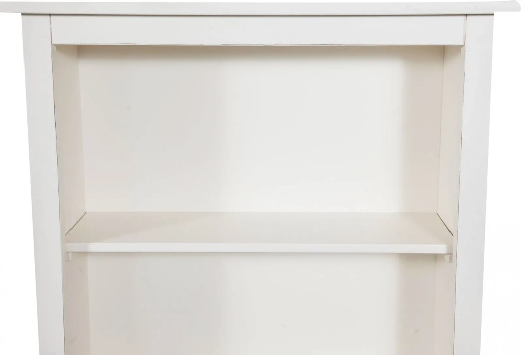 Biblioteca mica, L68 25 H130 cm, alb antic, lemn masiv