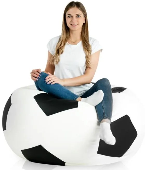 Scaun Minge de fotbal Negru / Alb XL