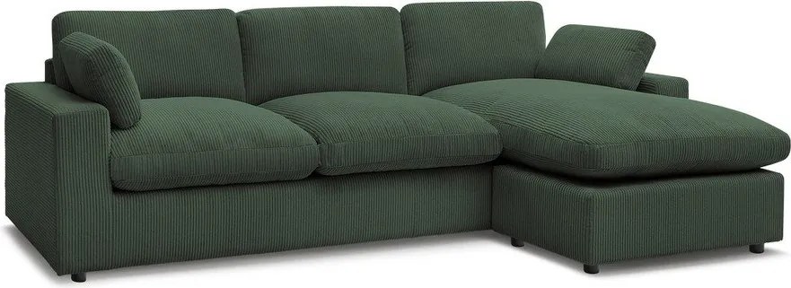 Colțar verde cu tapițerie din catifea reiată Belair – Bobochic Paris