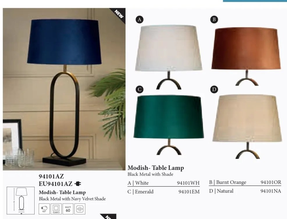 Veioza/Lampa de masa decorativa Modish negru/natural