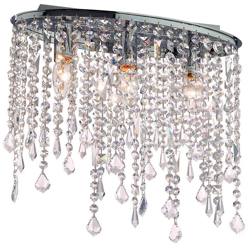Ideal Lux - Plafonieră cu cristale RAIN 3xE14/40W/230V crom lucios