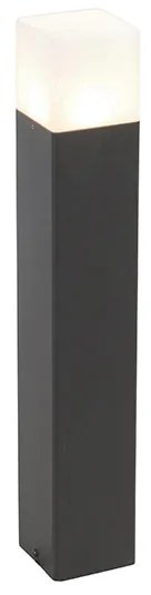 Lampă de exterior pe picior neagră cu abajur opal alb 50 cm - Denmark