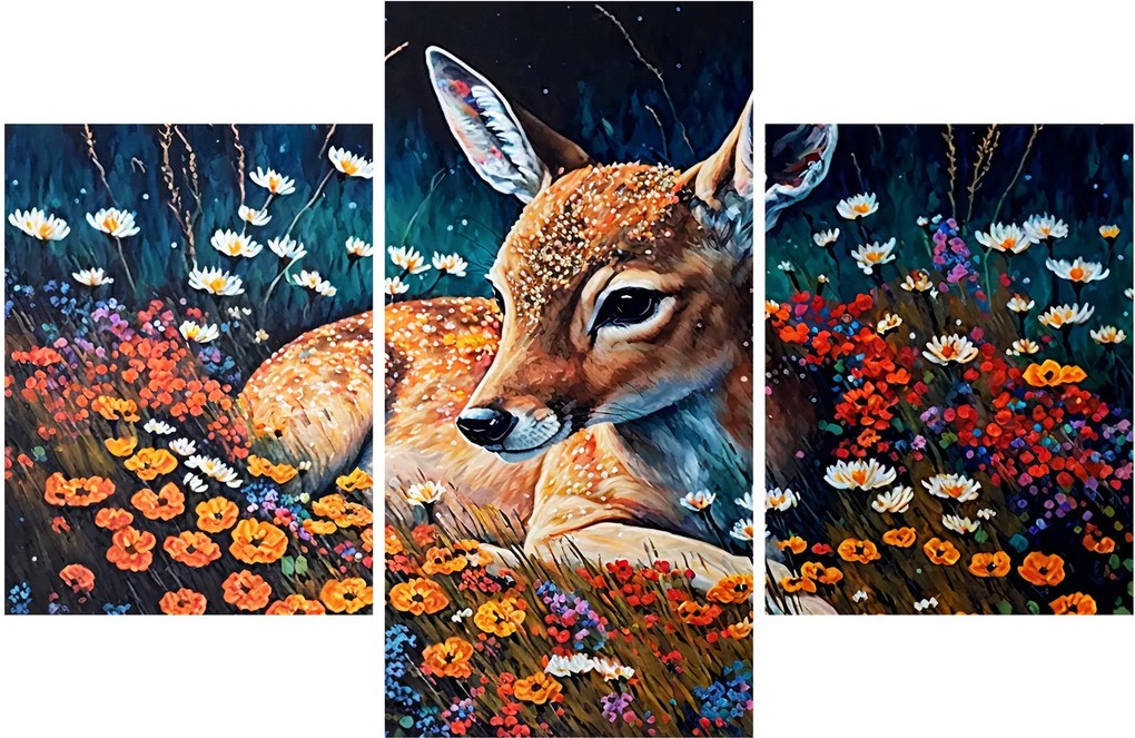 Tablou - Cerb pictat (90x60 cm)