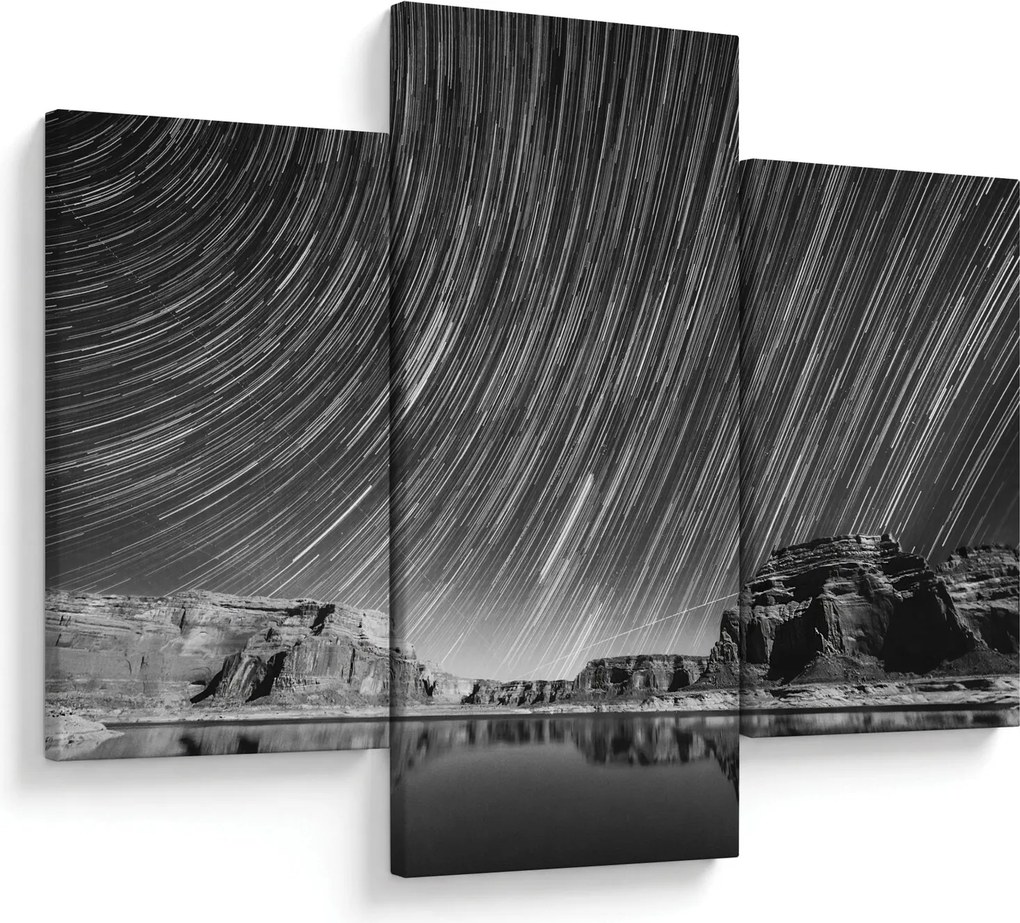 Tablou albnegru cu cerul și stele (90x60 cm)
