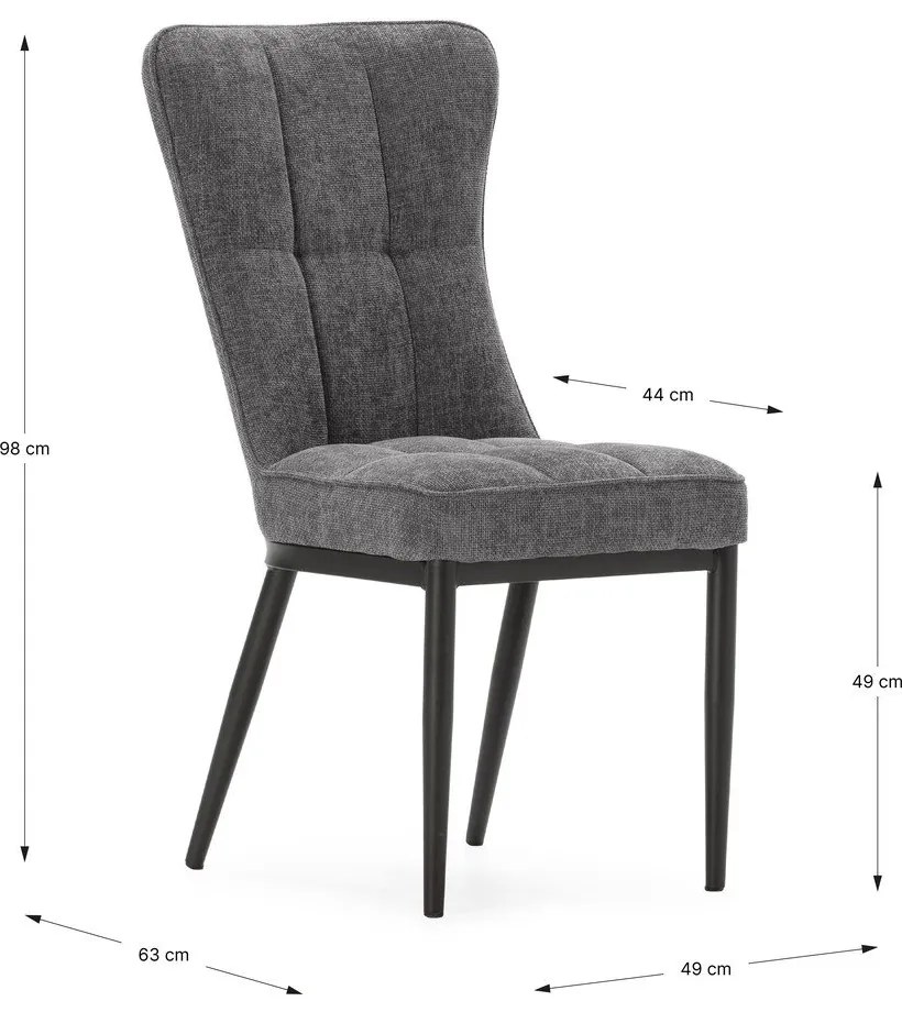 Scaune de dining gri 2 buc. Damon – Marckeric