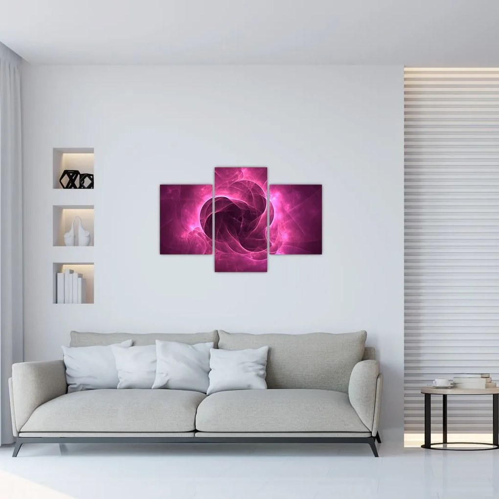 Tablou cu abstracțiune modernă în roz (90x60 cm)