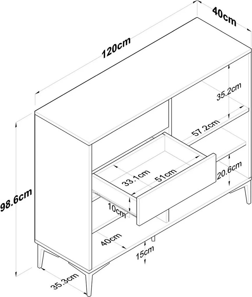 Dulap Jeby Walnut and White
