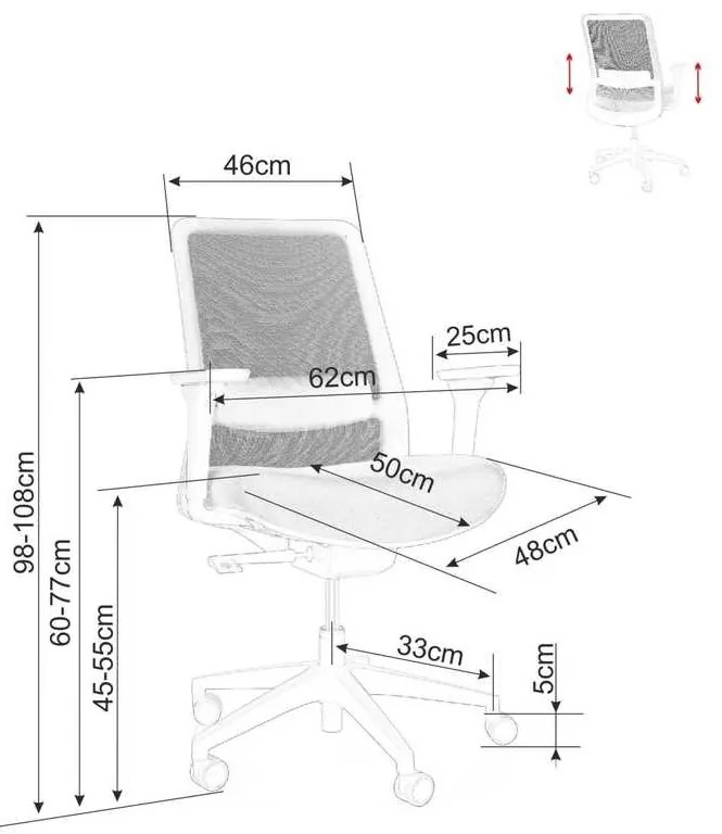 Scaun de birou Cantaron, gri