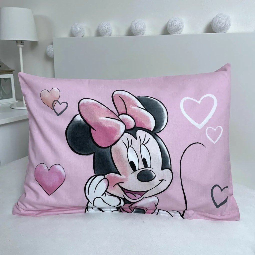 Jerry Fabrics Lenjerie de pat din bumbac pentru copii Minnie Powder pink