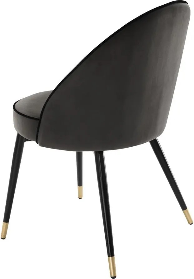 Set de 2 scaune elegante design LUX Cooper, catifea gri inchis 113125 HZ