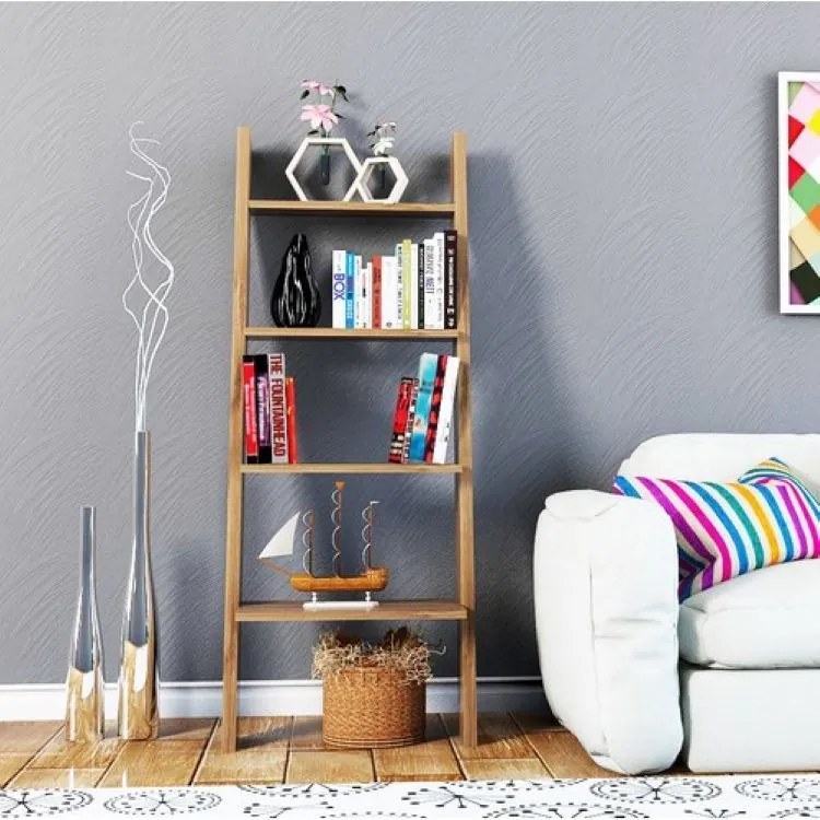 Biblioteca / etajera carti , Solid Homs, nuc, 150 cm x 56 cm x 30 cm, PAL
