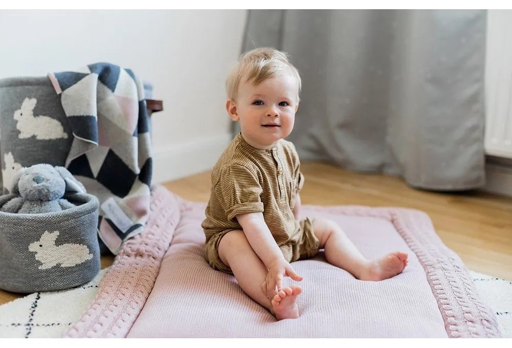 Covoraș de joacă din bumbac Kindsgut Mat, 70 x 90 cm, roz