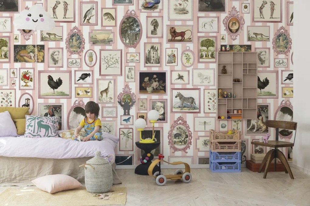 Fototapet, Vintage Frames, Pink, Rebel Walls