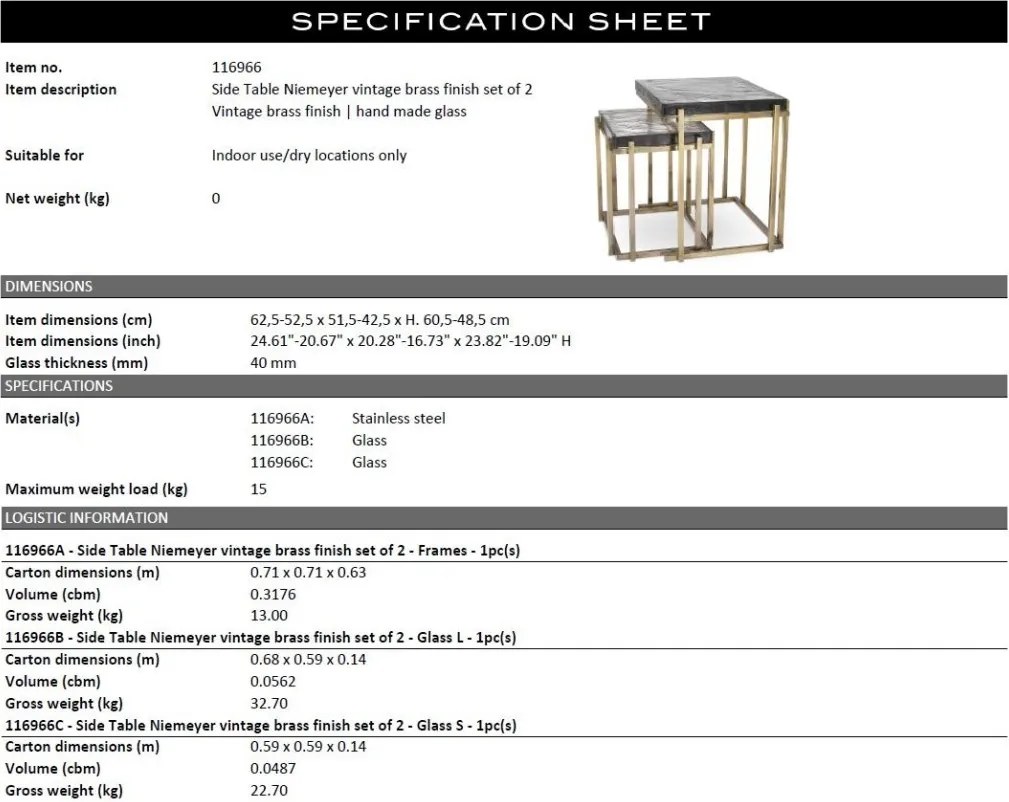 Set de 2 masute design LUX Niemeyer