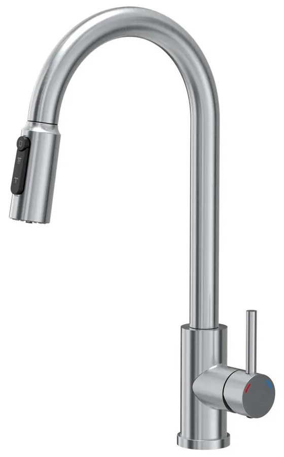 Baterie bucatarie cu dus extractibil Quadron Pop Cindy finisaj inox periat
