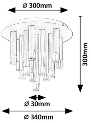 Rabalux RAMIRA 71354 - Plafonieră 13 x G9, 5 W / 230 V, negru