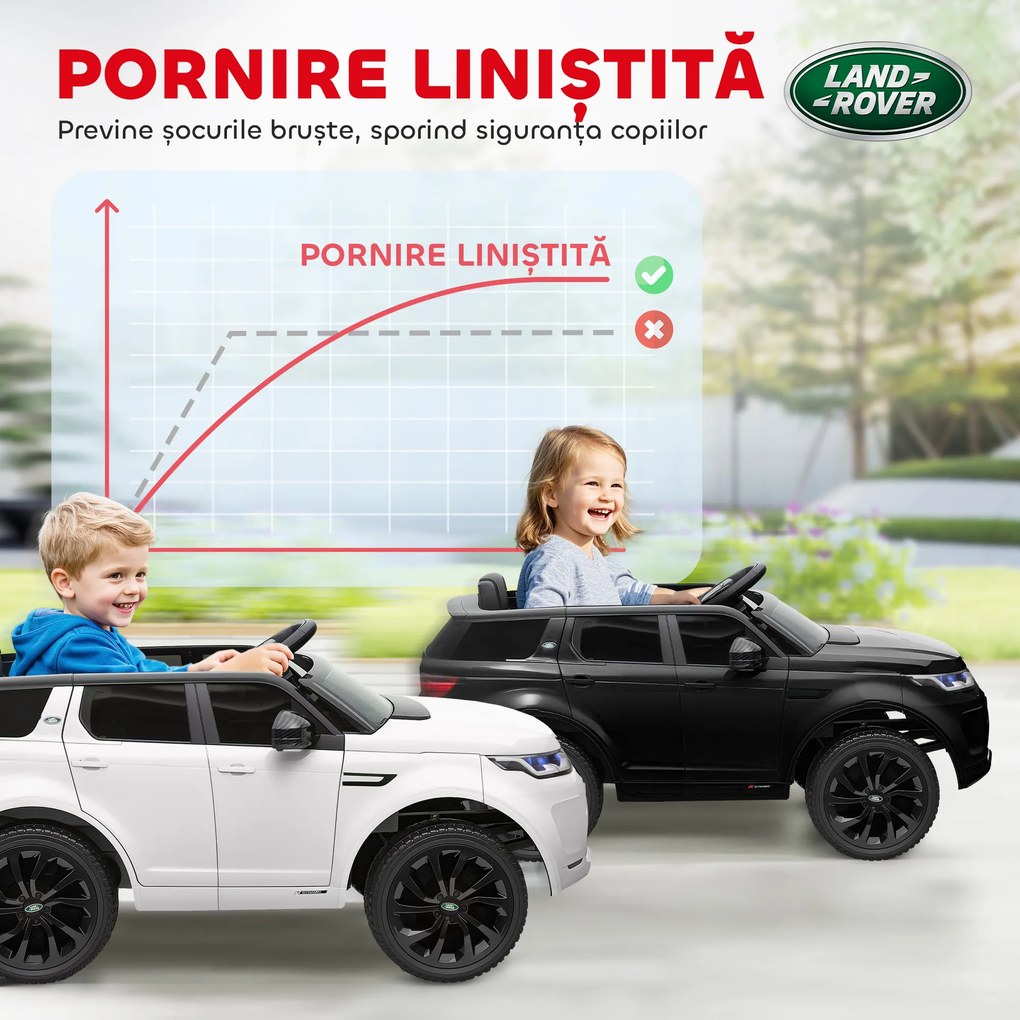 AIYAPLAY Mașină Electrică pentru Copii 3-6 Ani cu Telecomandă, Centură, Muzică, Claxon și Faruri, 106x65.5x51 cm, Negru | Aosom Romania