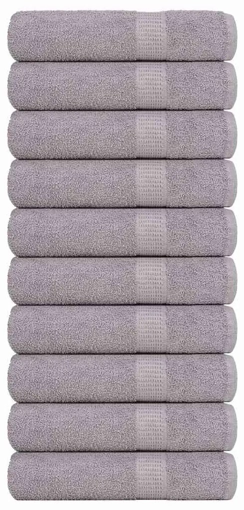 vidaXL Prosoape de baie 10 buc Gri 100x150 cm 360 g/m² 100% bumbac