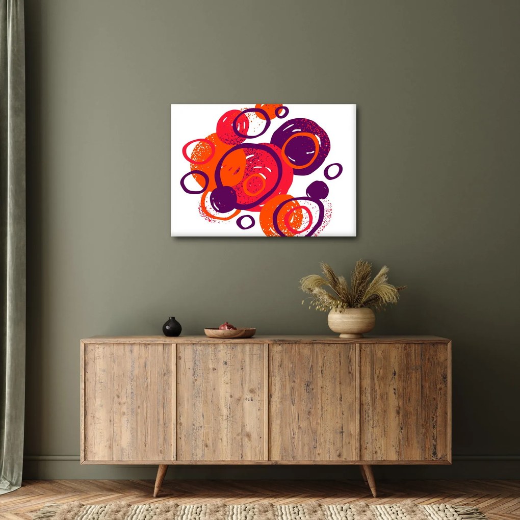 Tablou - Motiv cercuri în culori calde (70x50 cm)