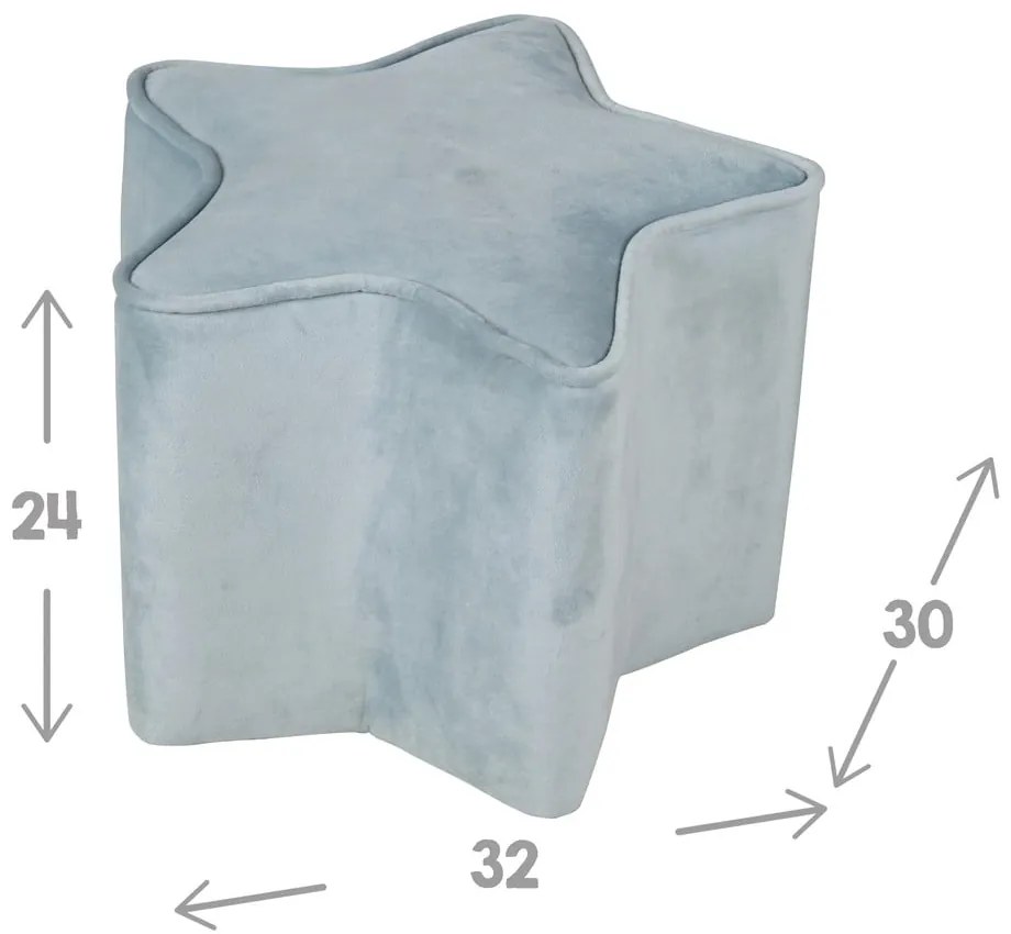 Puf pentru copii albastru deschis cu tapițerie din catifea Lil Sofa – Roba