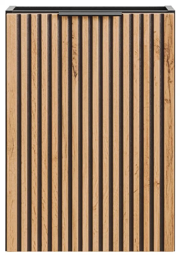 MASCA LAVOAR SUSPENDATA Xiy, 40 60 80 100 CM, MDF + PAL, STEJAR CU INSERTII NEGRE
