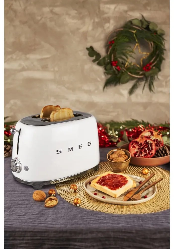 Prăjitor de pâine alb Retro Style – SMEG