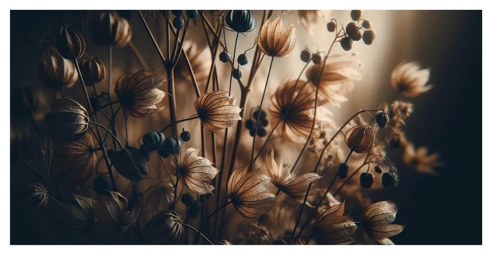 Tablou flori uscate maro