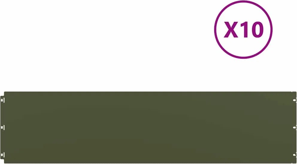 vidaXL Borduri de gazon 10 buc Verde olive Oțel laminat la rece