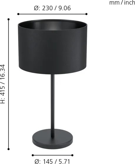 Eglo 99045 - Lampă de masă MASERLO 1xE27/40W/230V