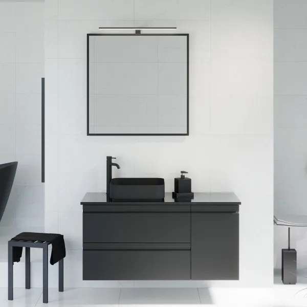 Oglindă de baie BATH DELUXE 01-080-05-02-00 BORGSTED 80x80 cm negru