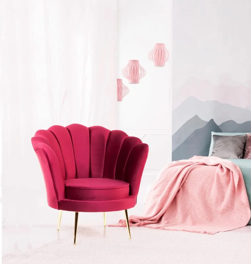 Fotoliu stil art deco cu forma scoica salda berjer