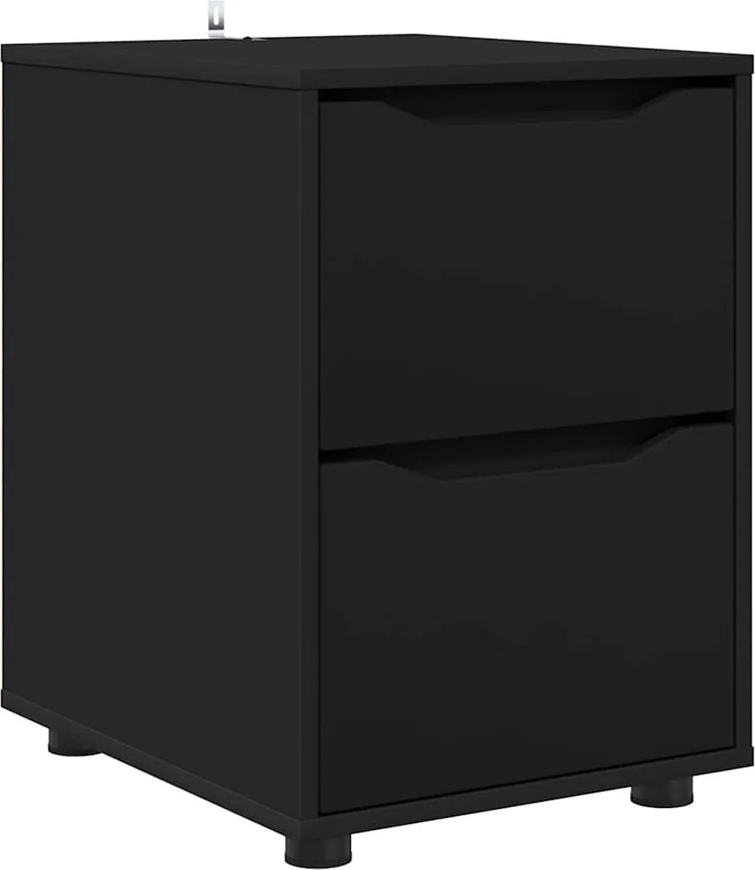 vidaXL Dulap de depozitare Negru 40 x 48 x 57 cm Lemn compozit