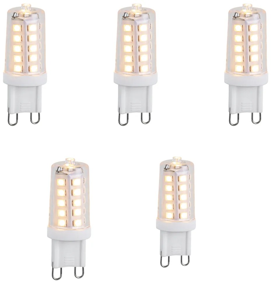 Set de 5 becuri LED G9 reglabile în 3 trepte, 3W, 250lm, 2700K