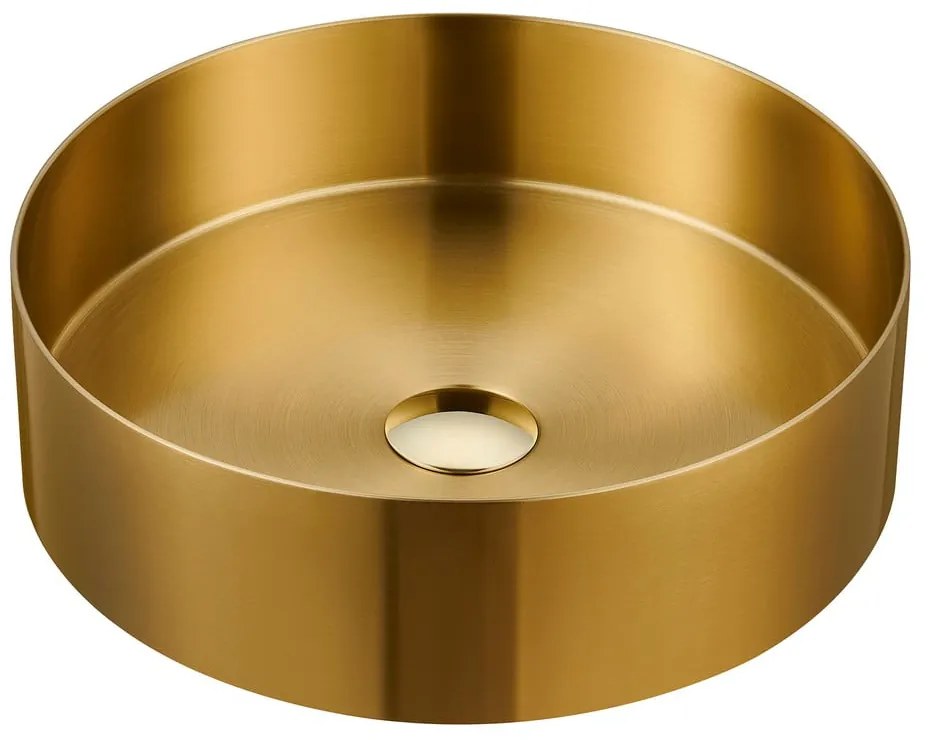 Chiuvetă aurie rotundă din oțel inoxidabil ø 38 cm Aurum – Sapho