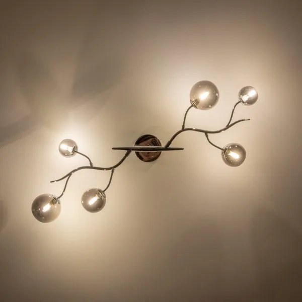 Brilagi - Lustru LED aplicat MISTEL 6xG9/3W/230V negru crom/fumuriu