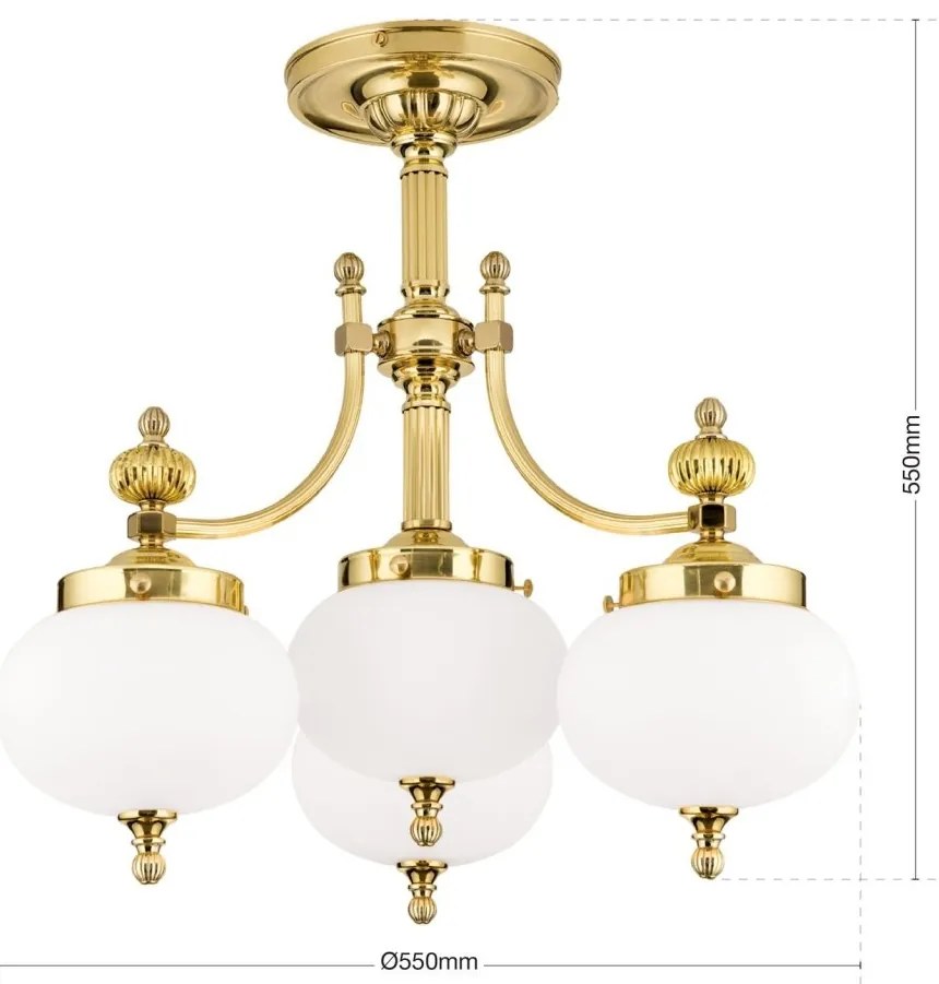 Lustra aplicata eleganta stil clasic Nostalgie 4L alama lucios/opal
