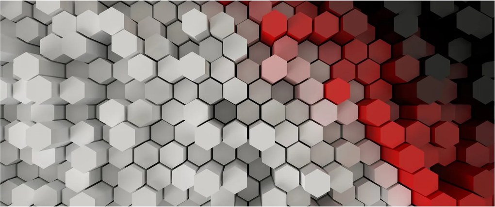 Tablou - 3D hexagoane (120x50 cm)